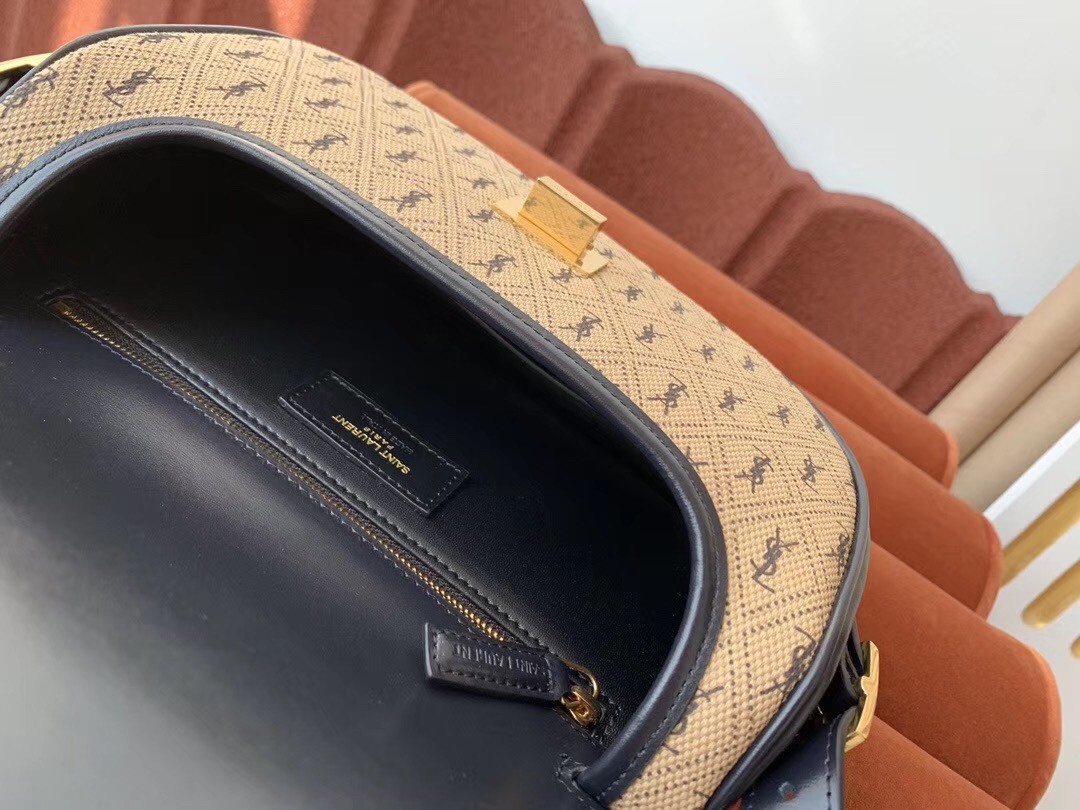 Sa**t Lau*nt monogram all over medium satchel in canvas
