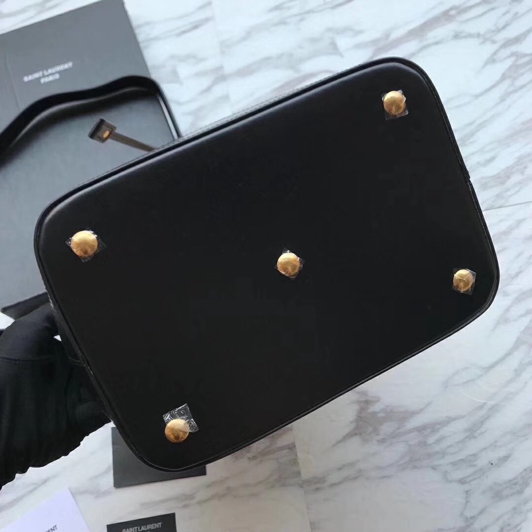 Sa**t Lau*nt monogram all over bucket bag in canvas