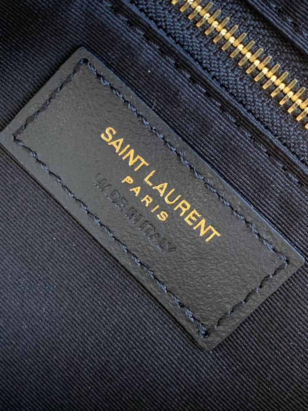 Sa**t Lau*nt joe backpack in gold lame leather