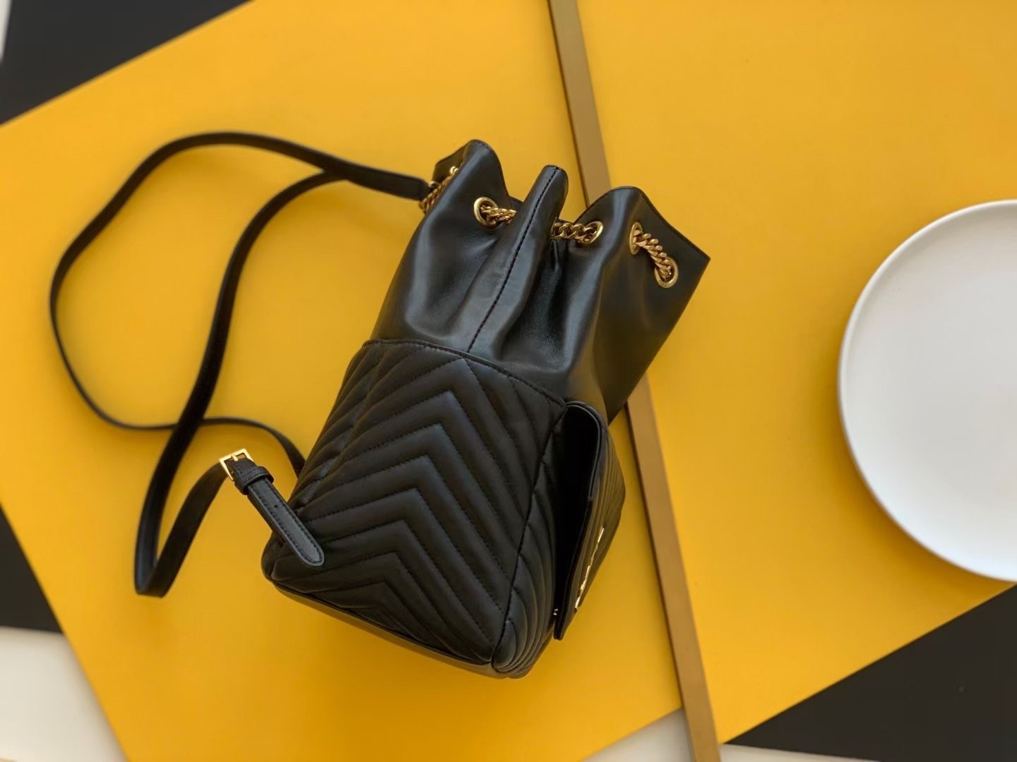 Sa**t Lau*nt joe backpack in black lambskin