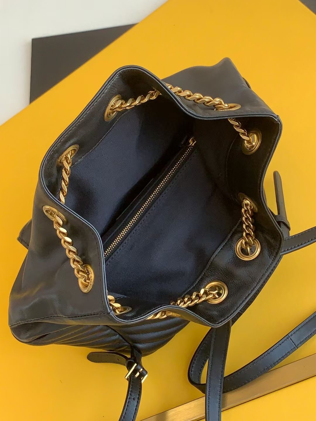 Sa**t Lau*nt joe backpack in black lambskin