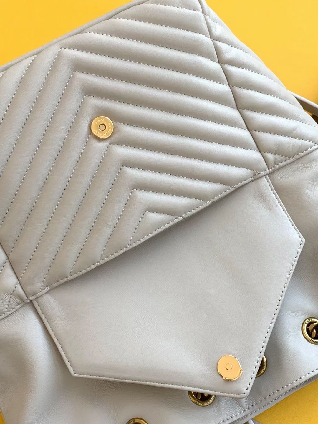 Sa**t Lau*nt joe backpack in white lambskin