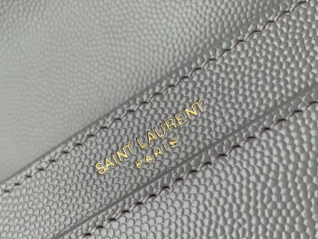 Sa**t Lau*nt cassandra clasp bag in blanc grained leather