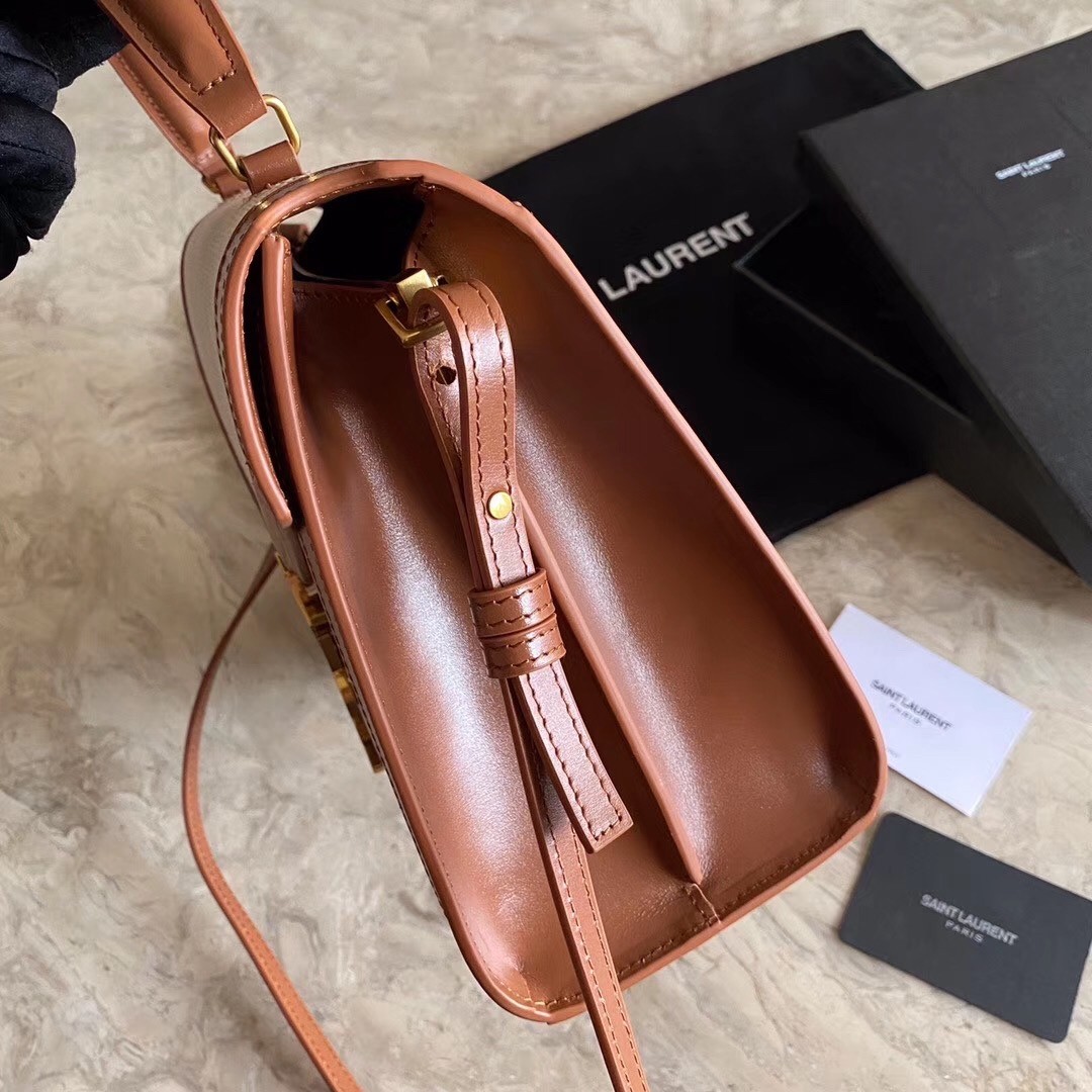 Sa**t Lau*nt cassandra medium bag in beige canvas