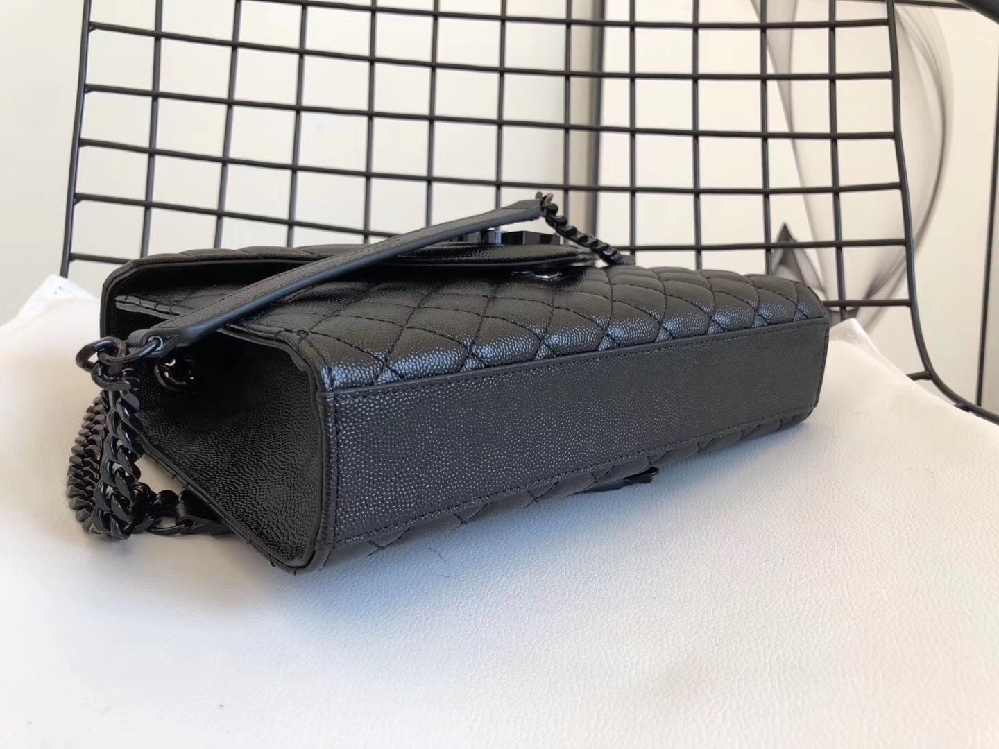 Sa**t Lau*nt medium envelope all black bag