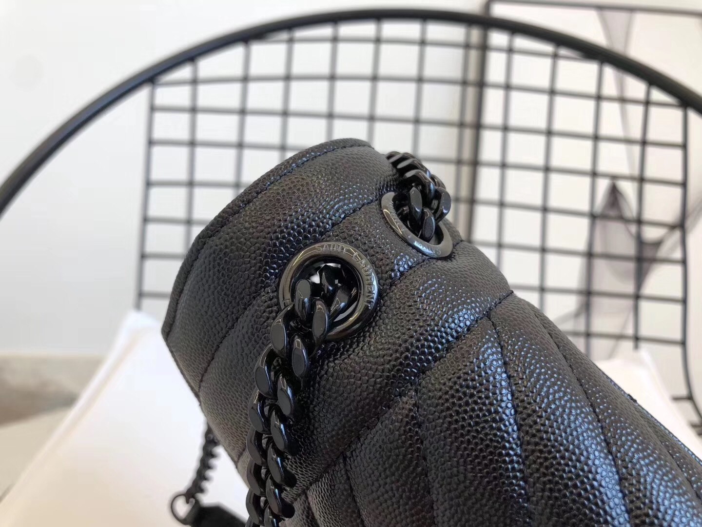 Sa**t Lau*nt medium envelope all black bag