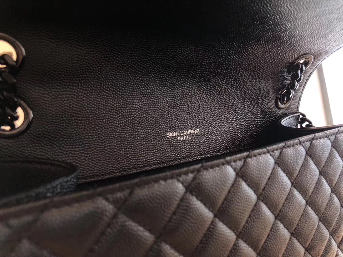 Sa**t Lau*nt medium envelope all black bag