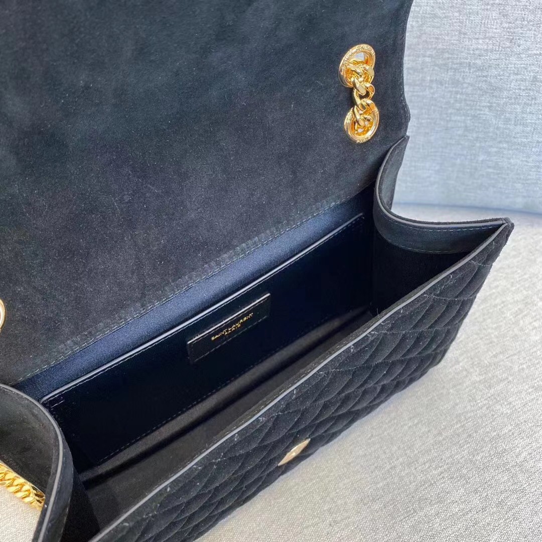 Sa**t Lau*nt medium envelope bag in black suede