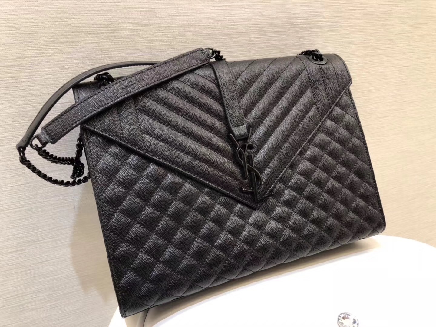 Sa**t Lau*nt large envelope all black bag