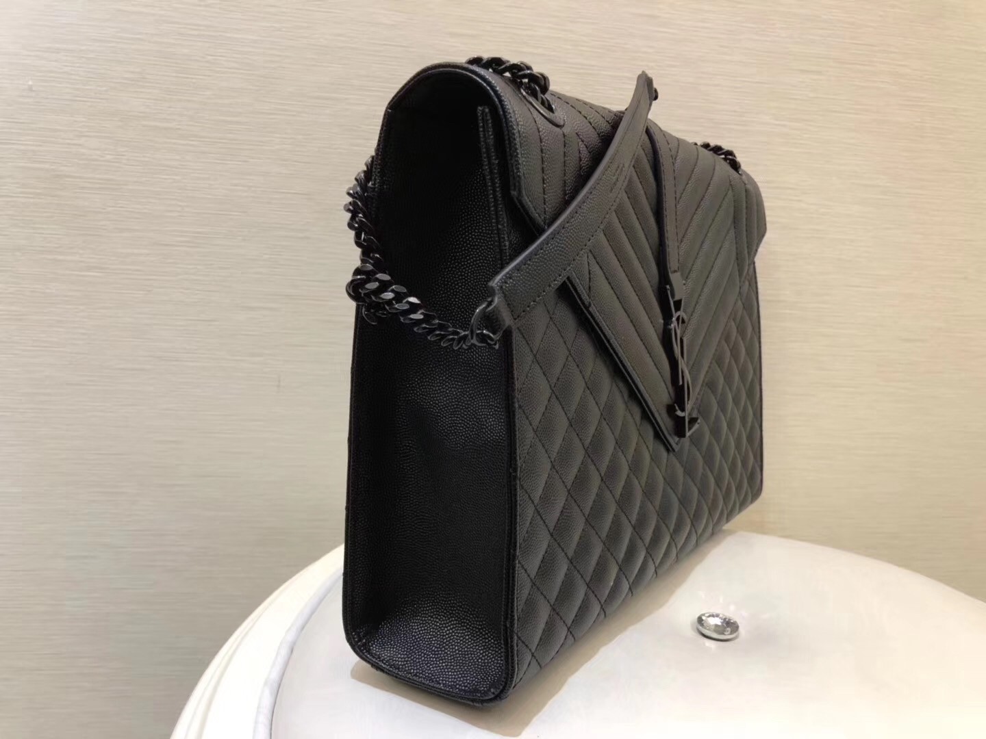 Sa**t Lau*nt large envelope all black bag