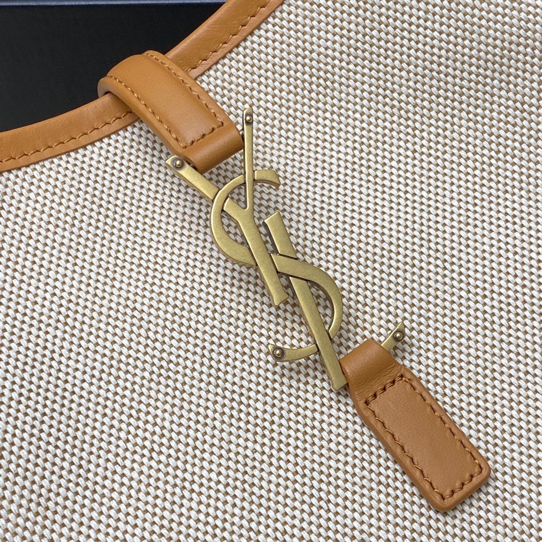 Sa**t Lau*nt le 5 À 7 small shoulder bag in canvas and leather