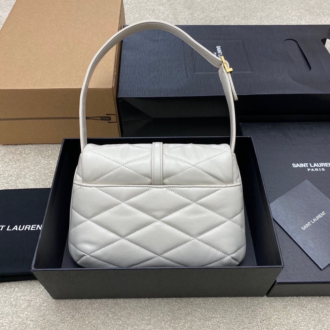 Sa**t Lau*nt le 57 hobo bag in white quilted lambskin
