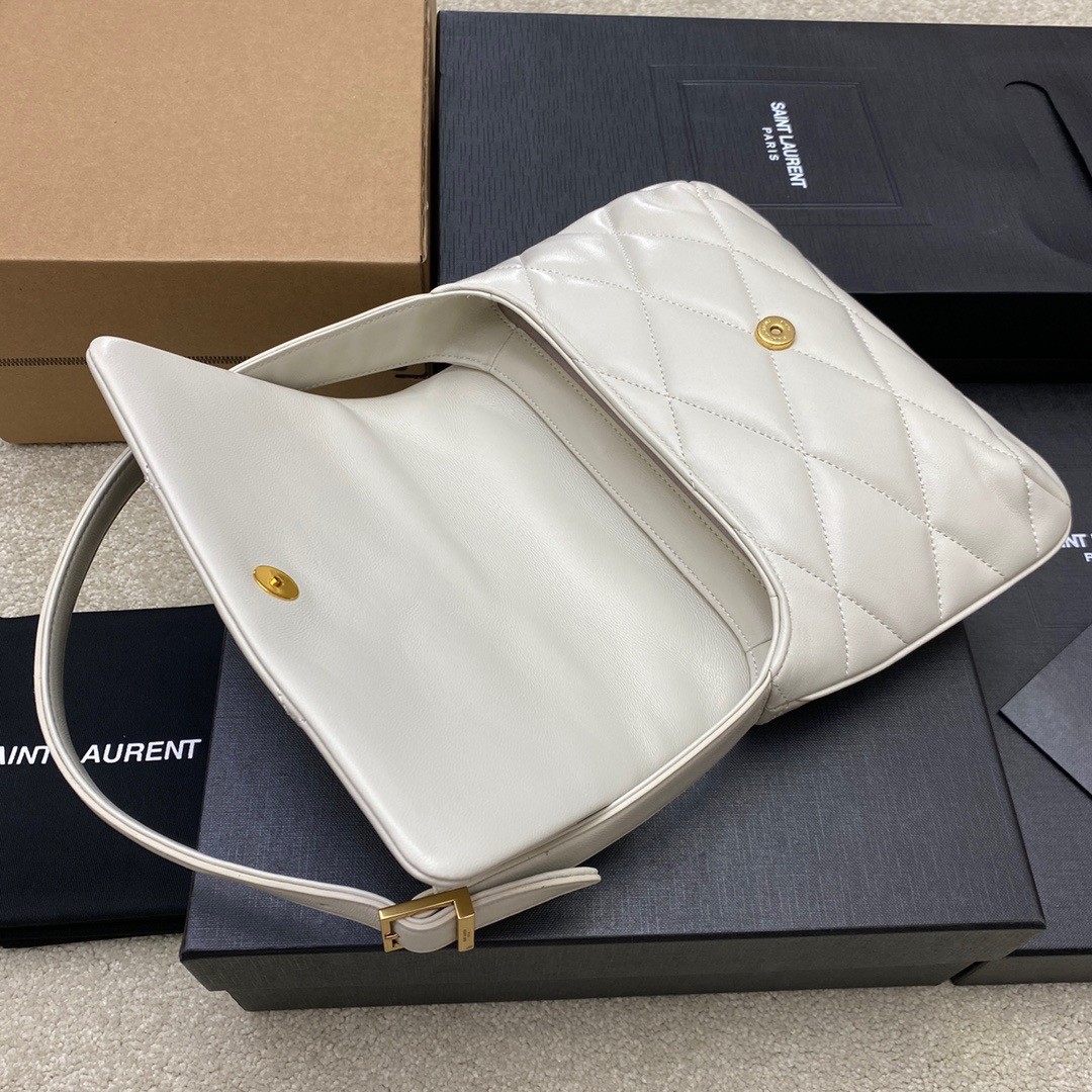 Sa**t Lau*nt le 57 hobo bag in white quilted lambskin