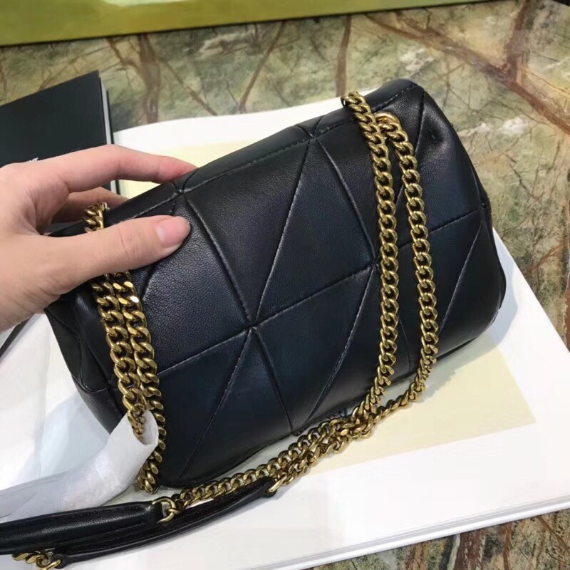 Sa**t Lau*nt small jamie bag in black patchwork lambskin