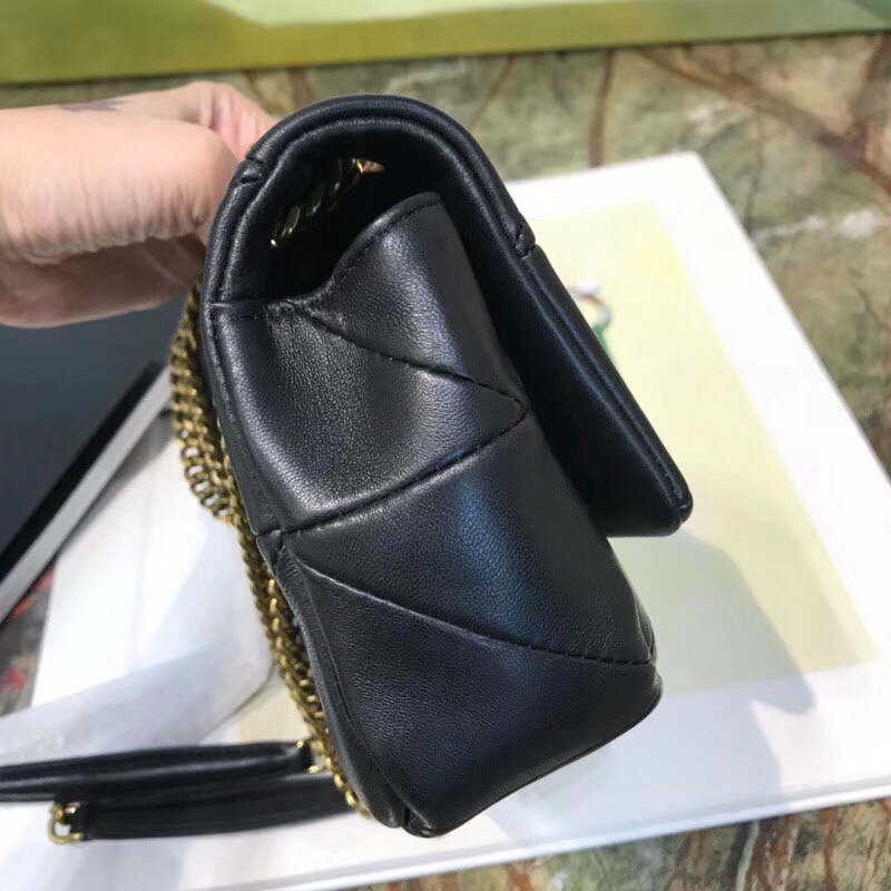 Sa**t Lau*nt small jamie bag in black patchwork lambskin