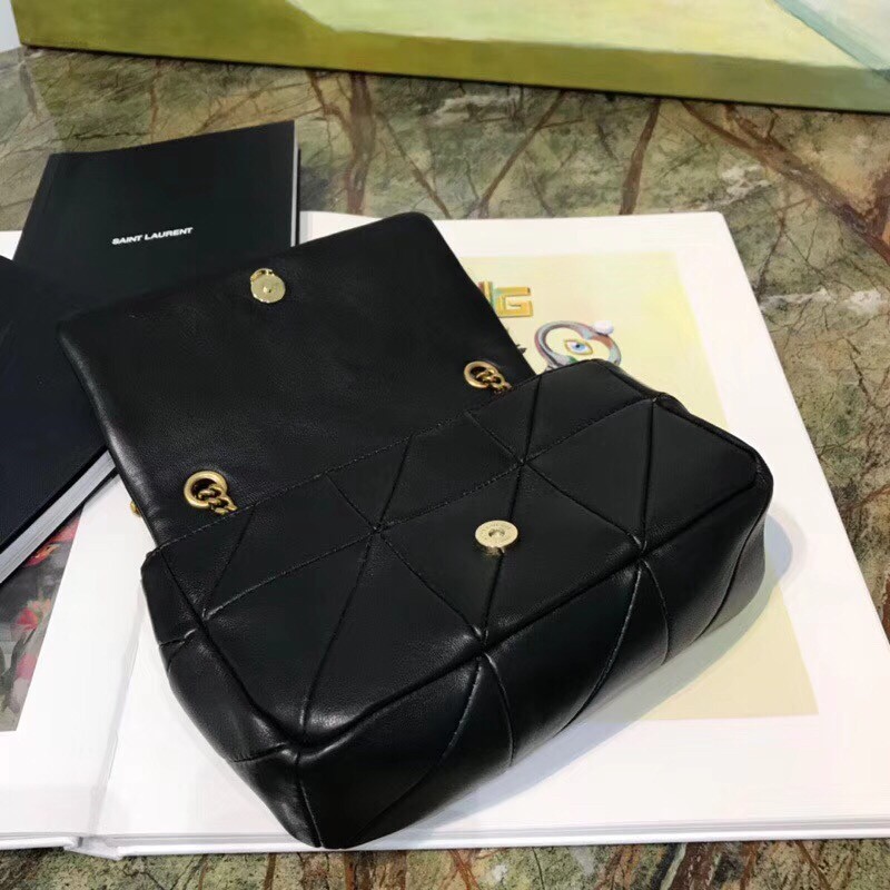 Sa**t Lau*nt small jamie bag in black patchwork lambskin