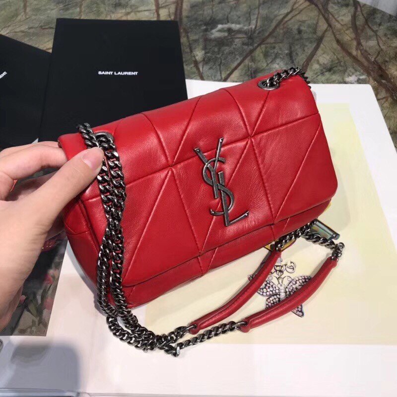 Sa**t Lau*nt small jamie bag in red patchwork lambskin