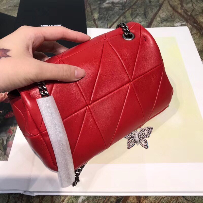 Sa**t Lau*nt small jamie bag in red patchwork lambskin