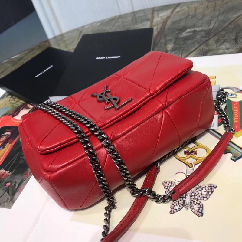 Sa**t Lau*nt small jamie bag in red patchwork lambskin