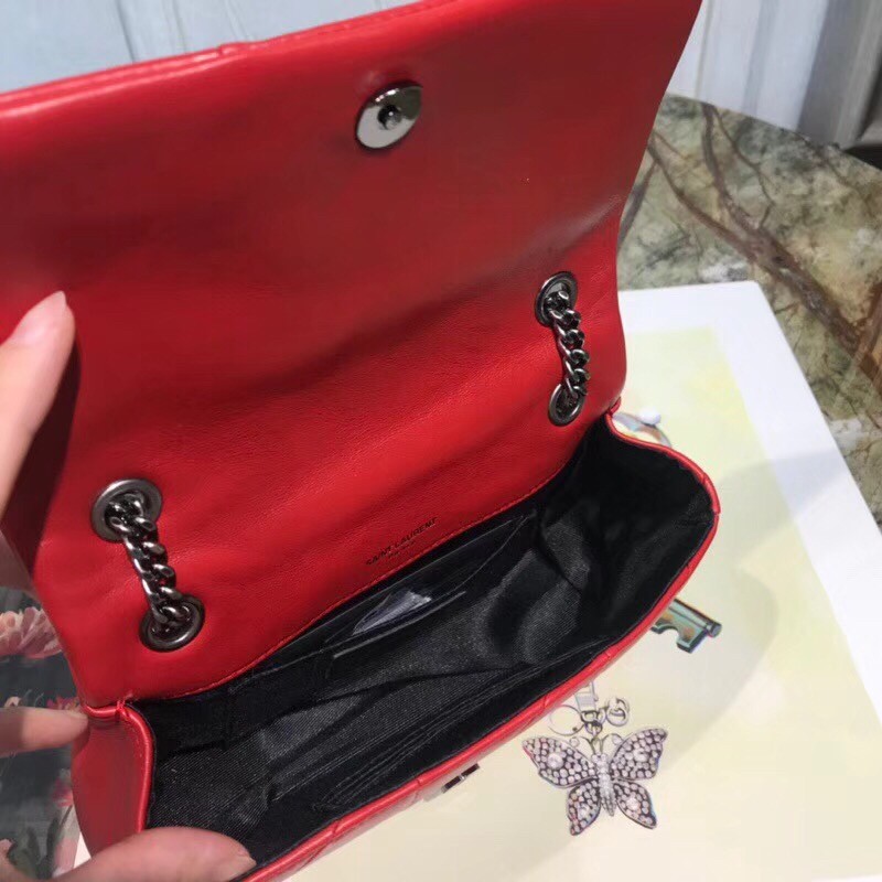 Sa**t Lau*nt small jamie bag in red patchwork lambskin