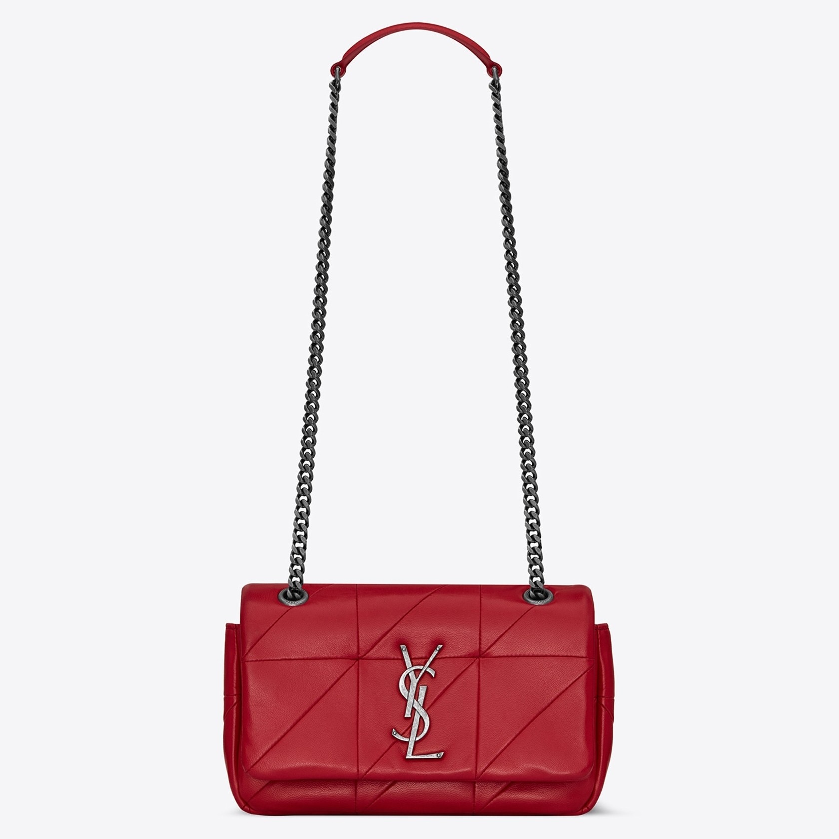 Sa**t Lau*nt small jamie bag in red patchwork lambskin