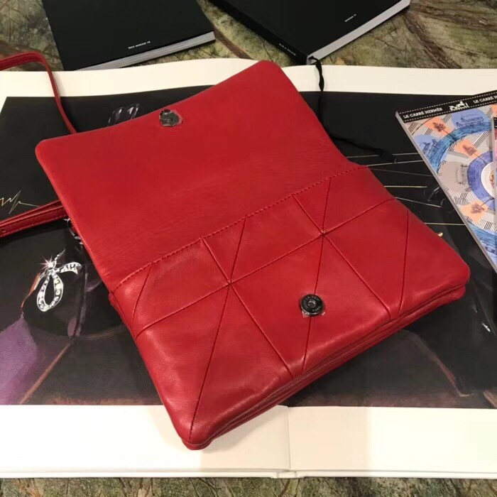 Sa**t Lau*nt jamie chain wallet in red patchwork lambskin