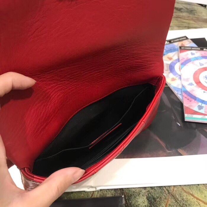 Sa**t Lau*nt jamie chain wallet in red patchwork lambskin