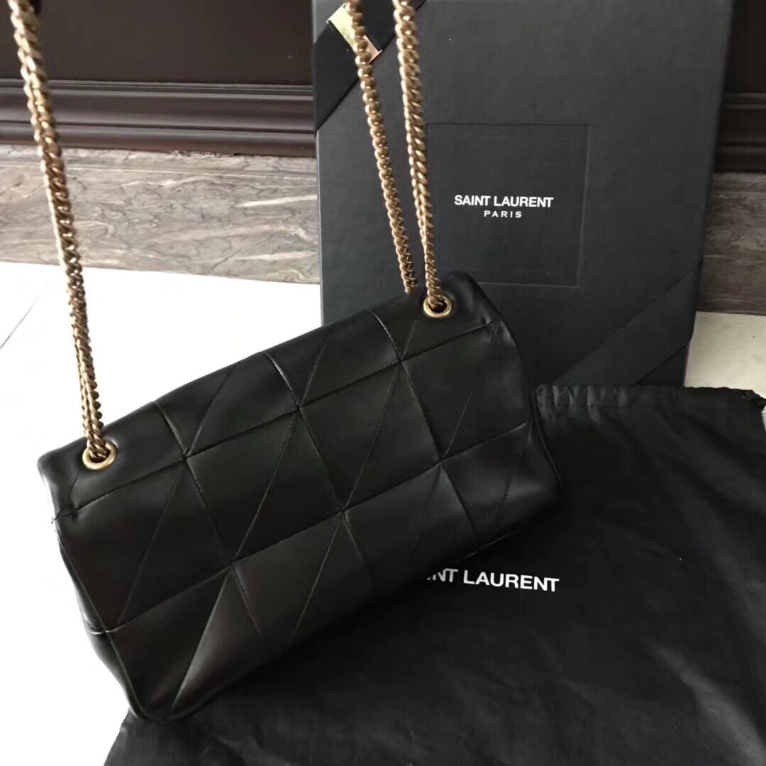 Sa**t Lau*nt medium jamie patchwork leather black bag