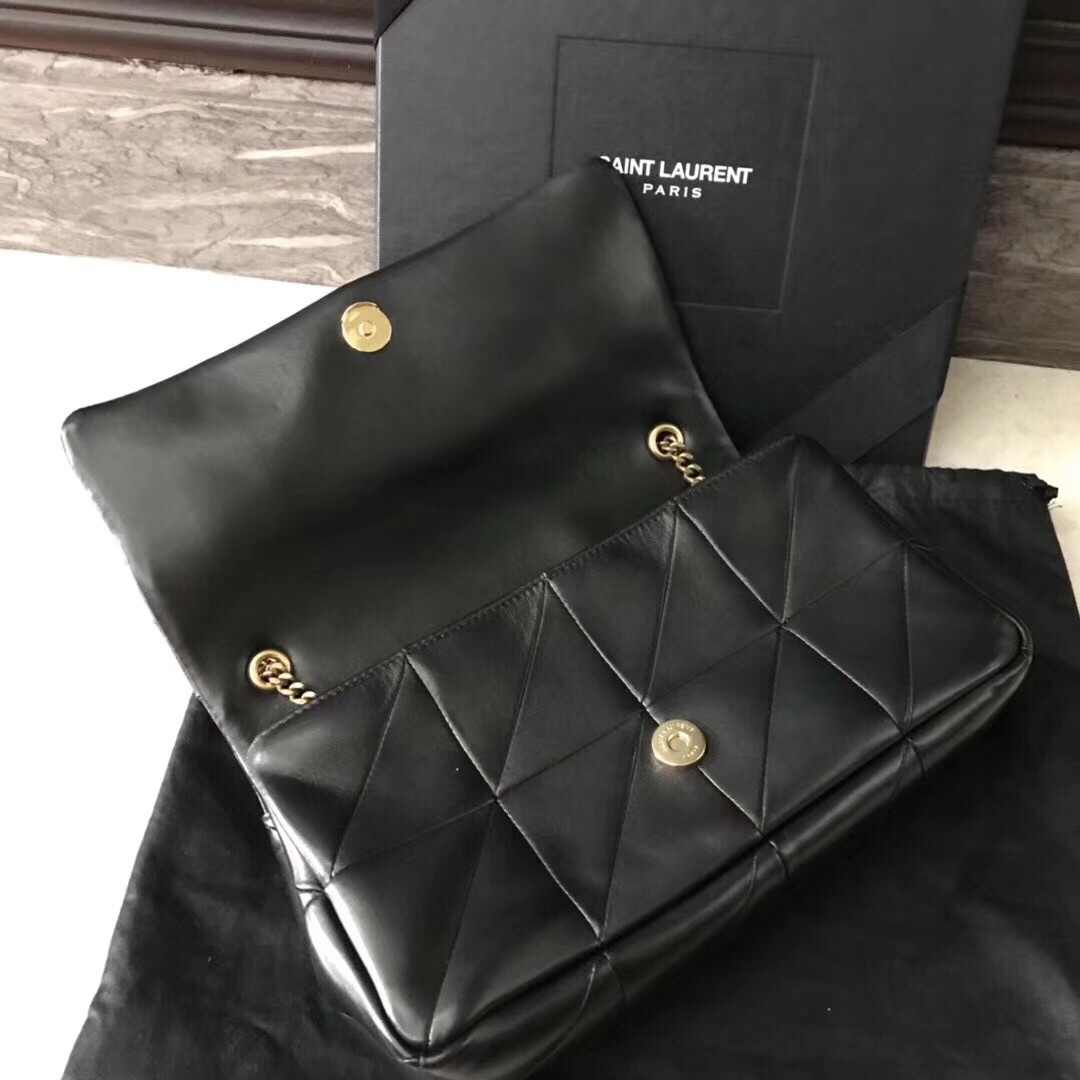 Sa**t Lau*nt medium jamie patchwork leather black bag