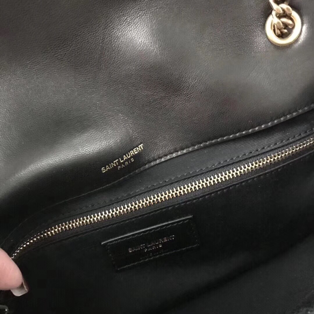 Sa**t Lau*nt medium jamie patchwork leather black bag