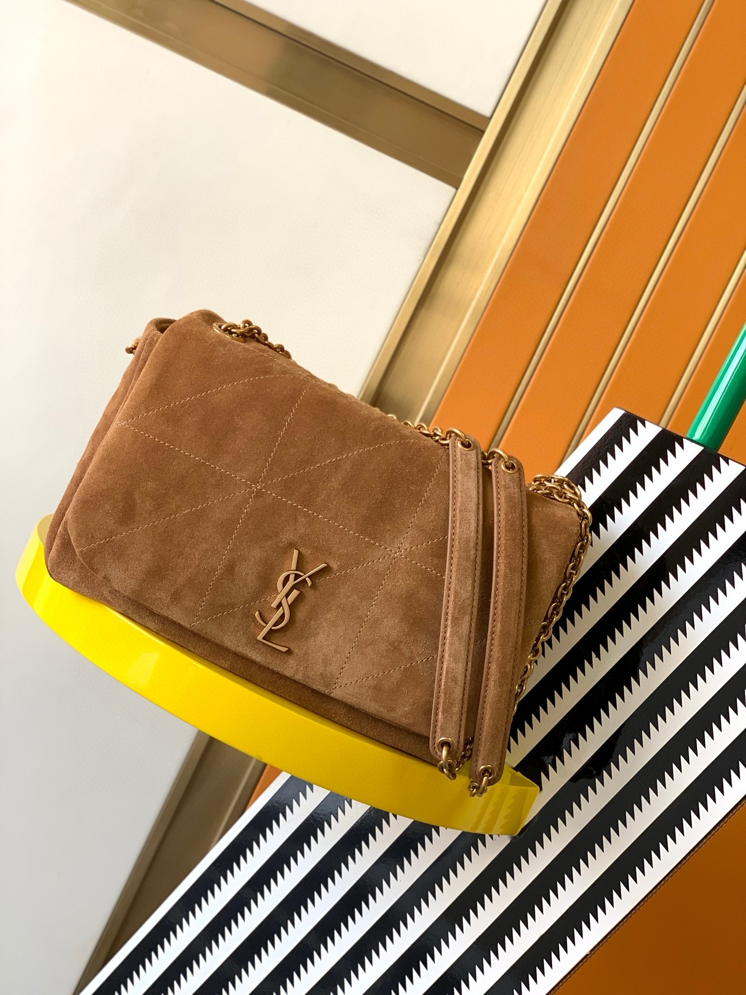 Sa**t Lau*nt jamie 4.3 small bag in brown suede calfskin