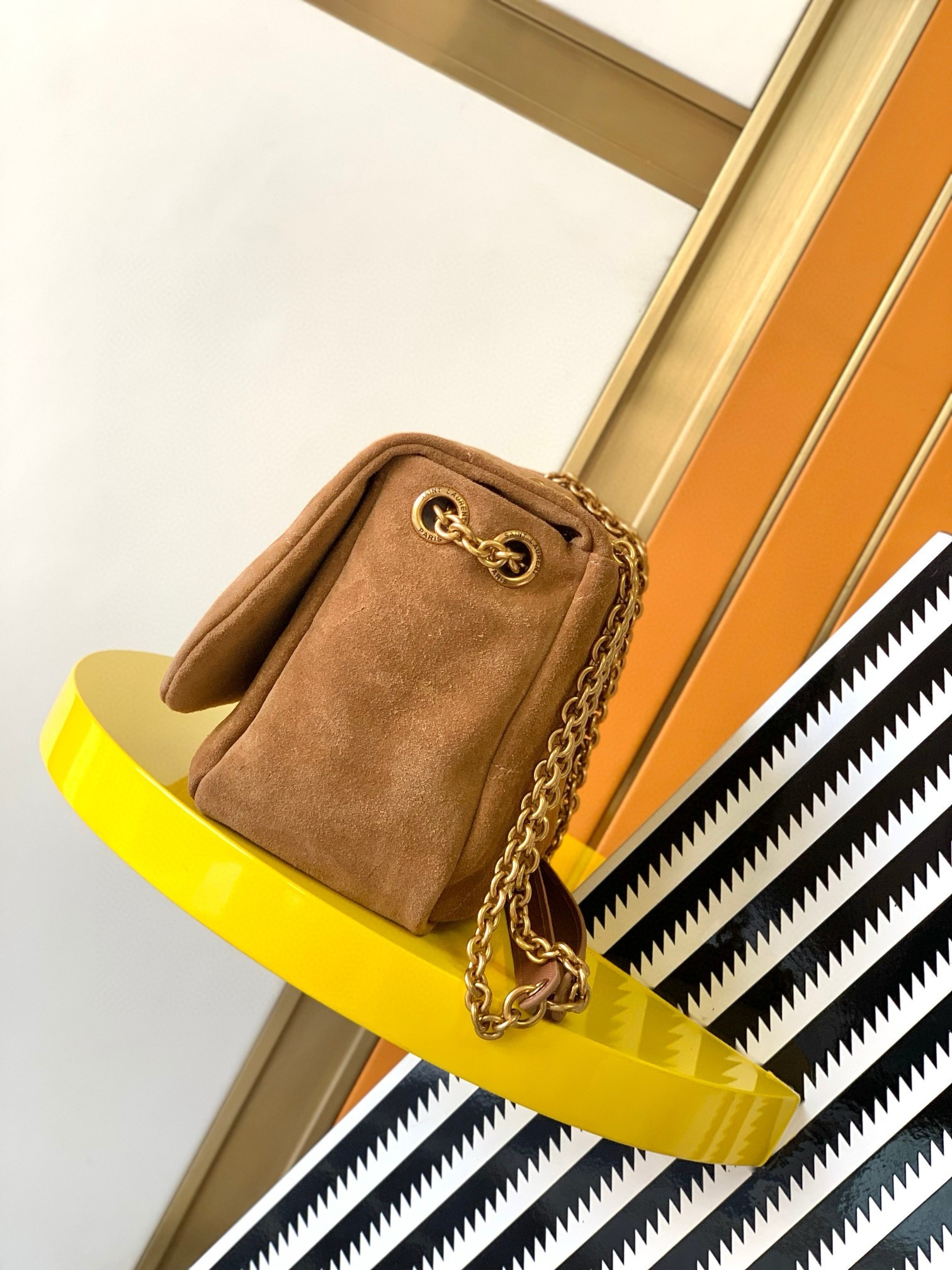 Sa**t Lau*nt jamie 4.3 small bag in brown suede calfskin