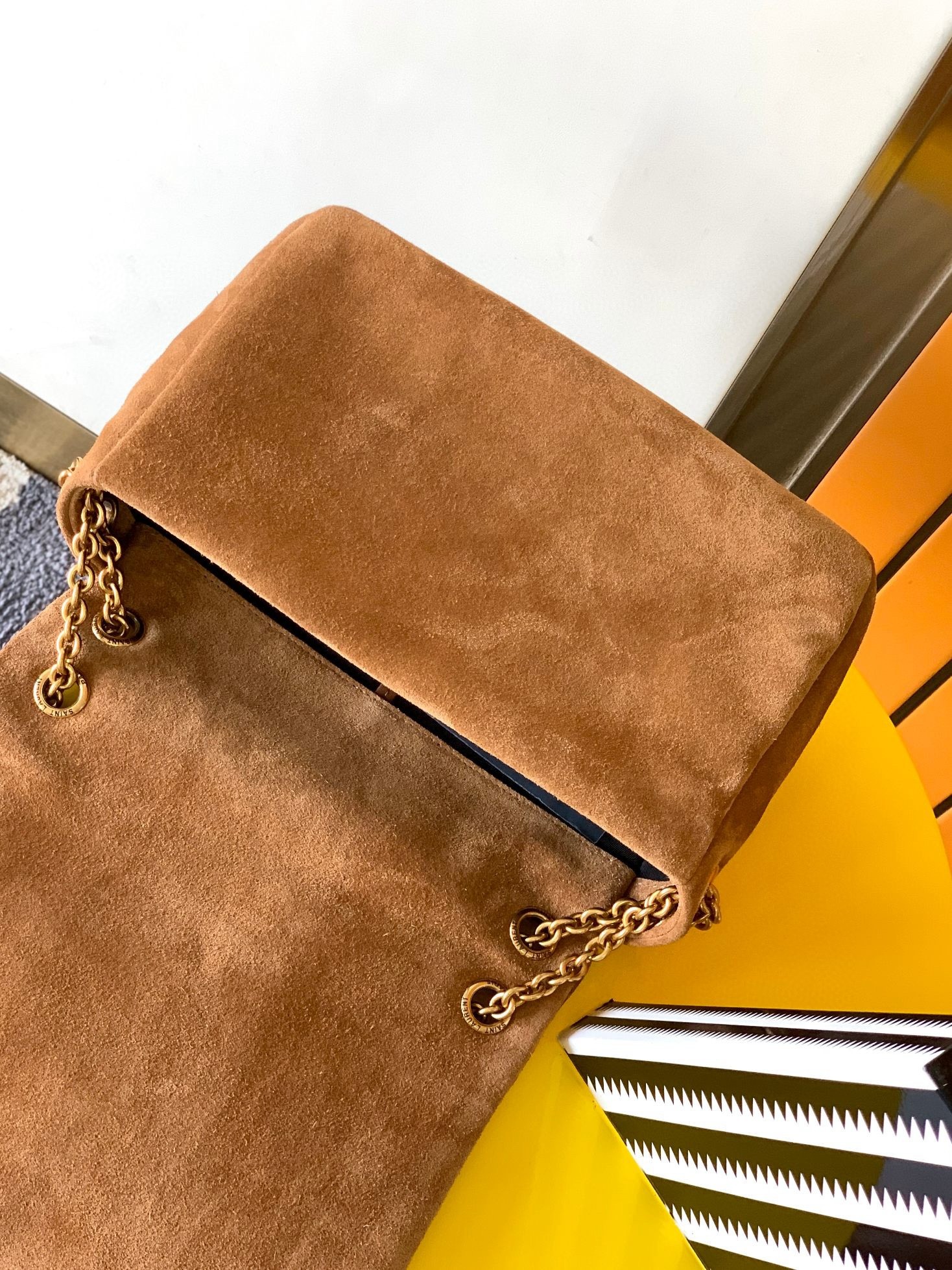 Sa**t Lau*nt jamie 4.3 small bag in brown suede calfskin