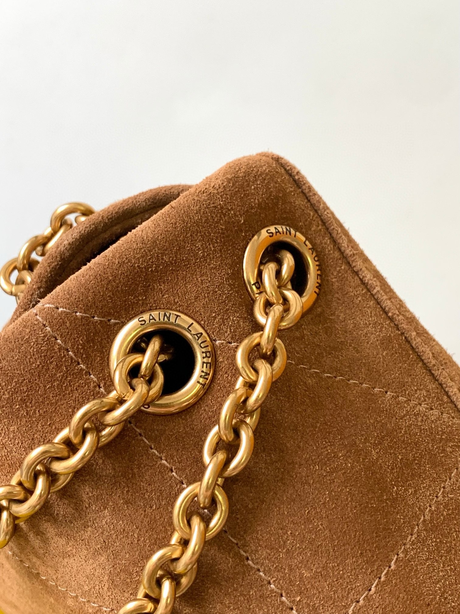 Sa**t Lau*nt jamie 4.3 small bag in brown suede calfskin