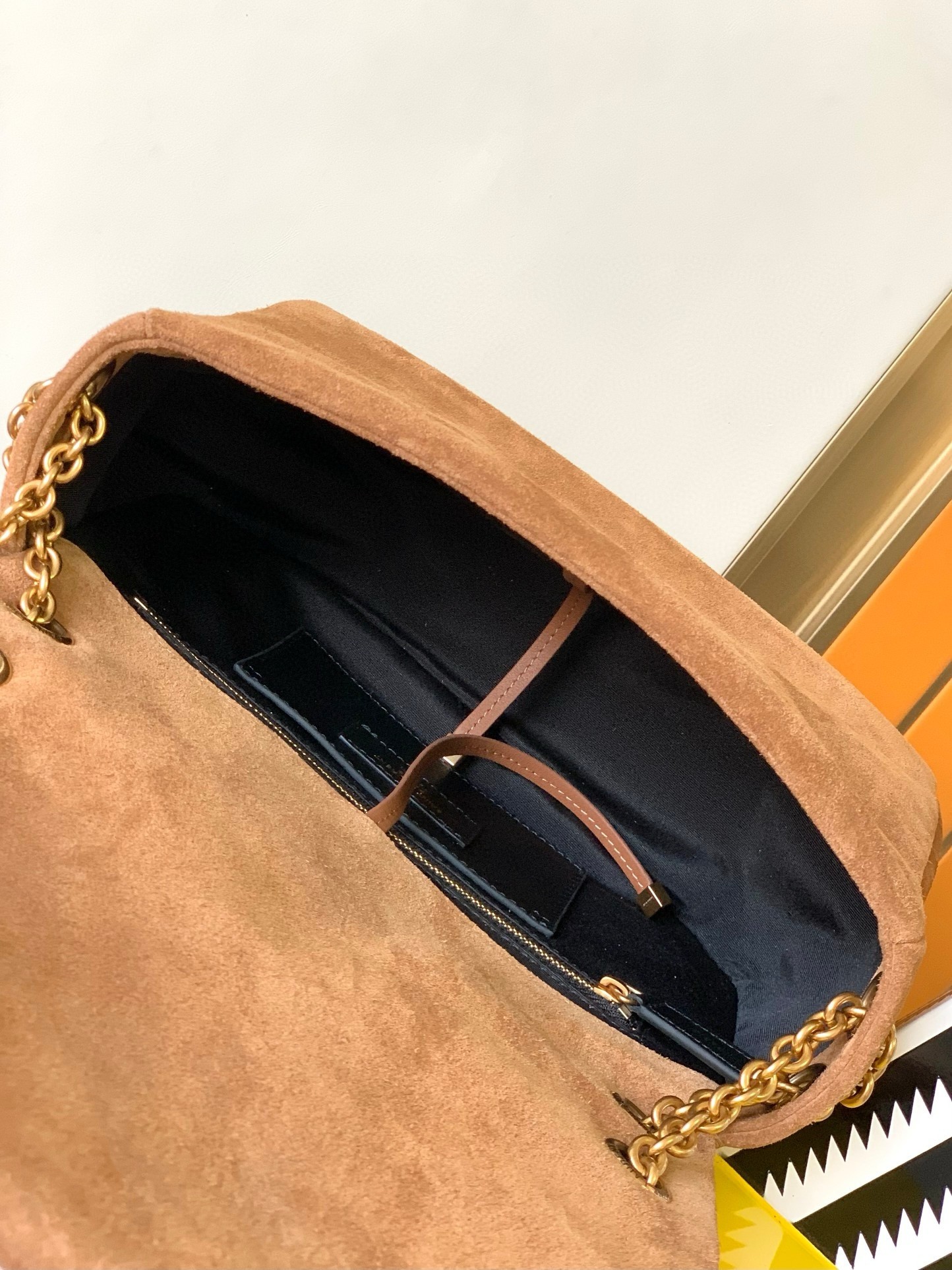 Sa**t Lau*nt jamie 4.3 small bag in brown suede calfskin