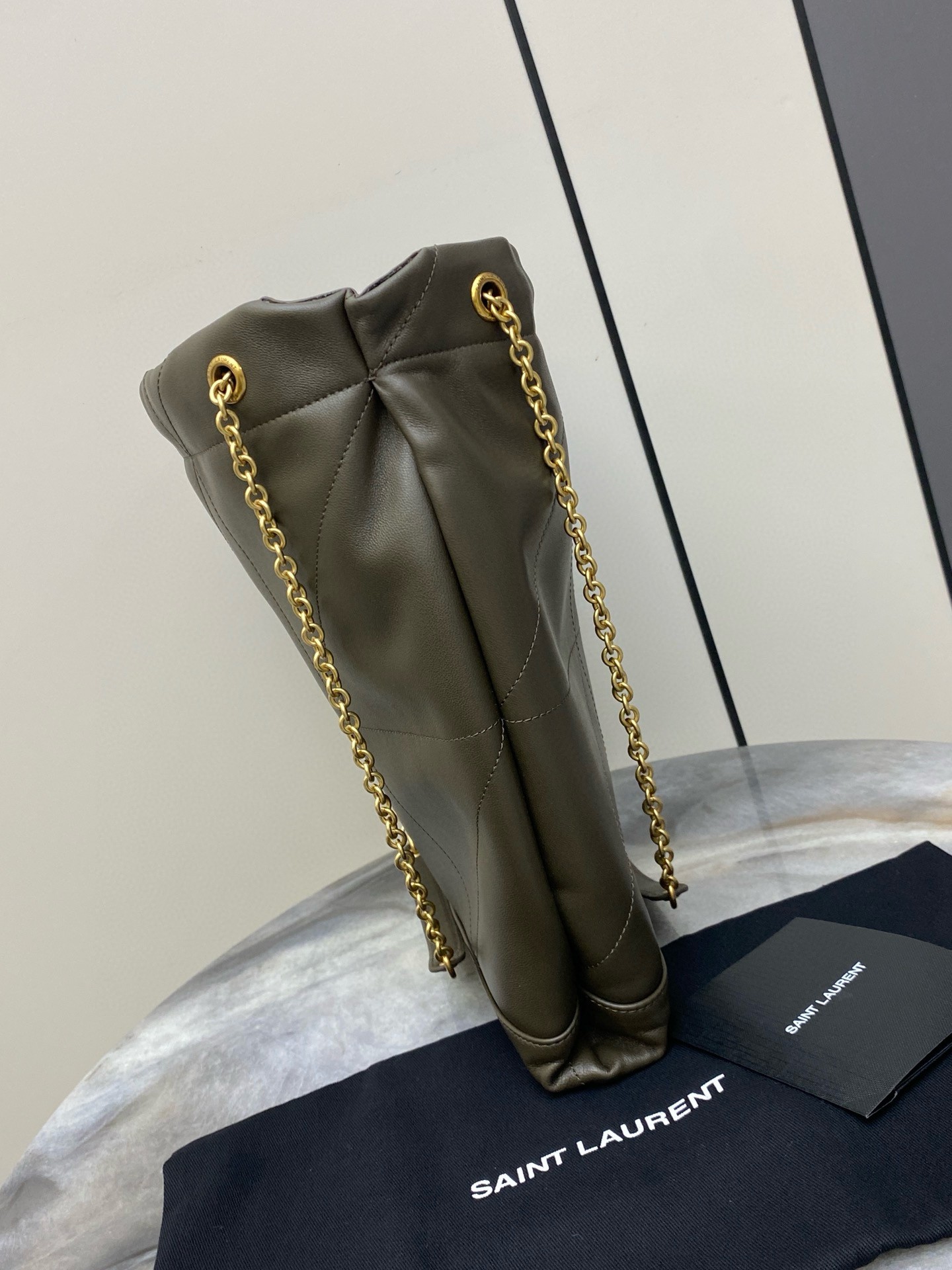 Sa**t Lau*nt jamie 4.3 pochon bag in khaki green lambskin