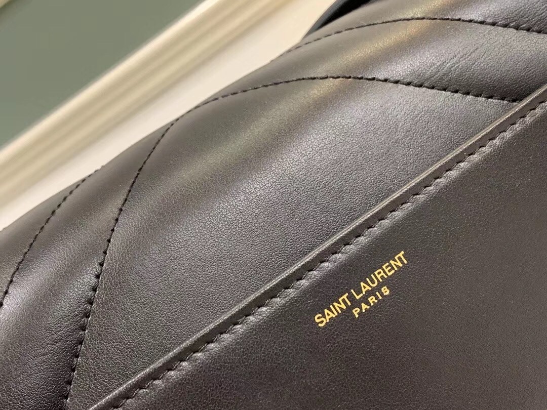 Sa**t Lau*nt joan satchel bag in black quilted leather