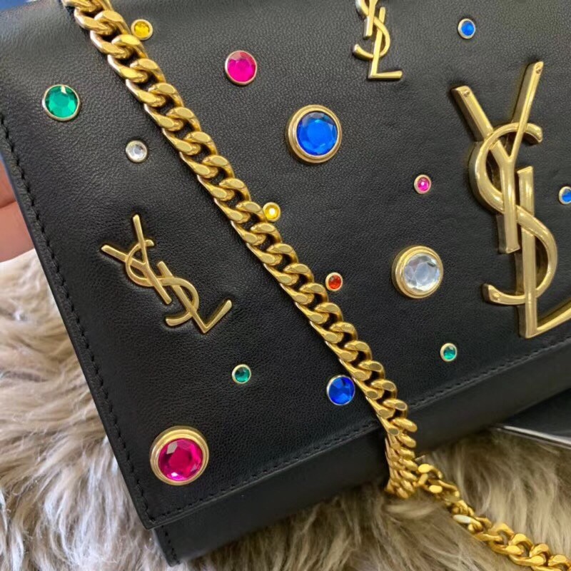 Sa**t Lau*nt medium kate multicolor charms bag