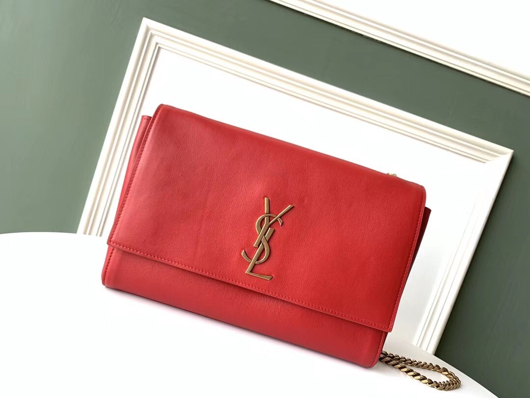 Sa**t Lau*nt kate medium reversible eros red bag