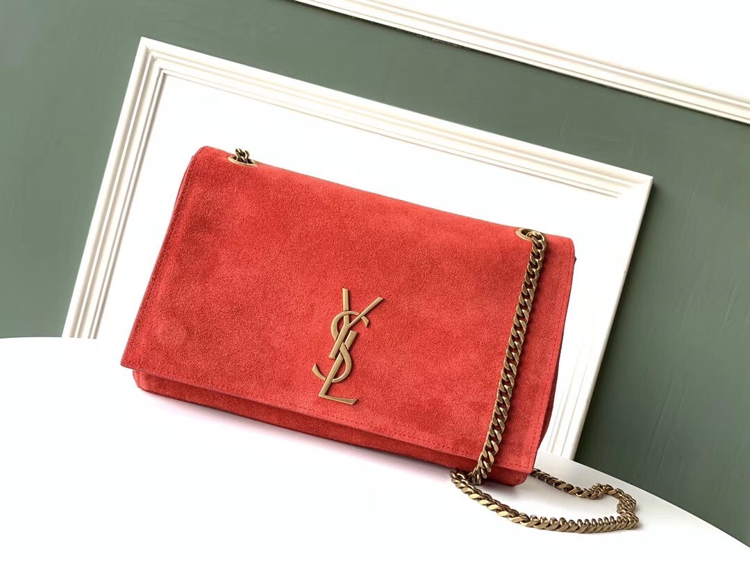 Sa**t Lau*nt kate medium reversible eros red bag
