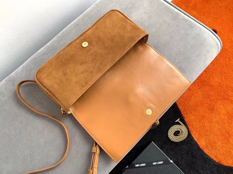 Sa**t Lau*nt kate 99 shoulder bag in brown suede
