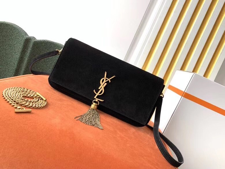 Sa**t Lau*nt kate 99 shoulder bag in black suede
