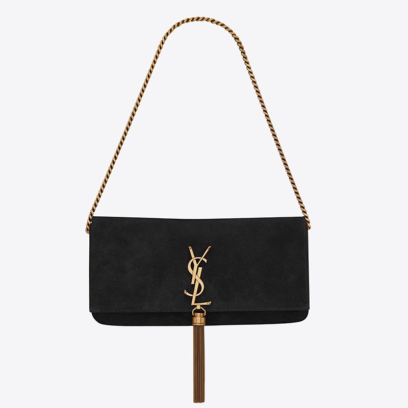 Sa**t Lau*nt kate 99 shoulder bag in black suede