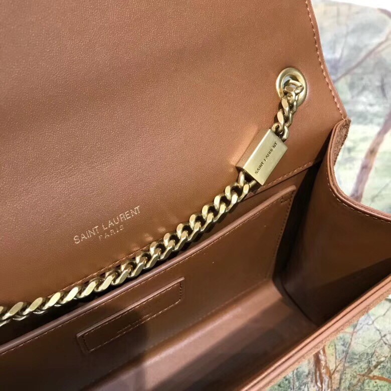 Sa**t Lau*nt medium kate tassel bag in brown suede and studs