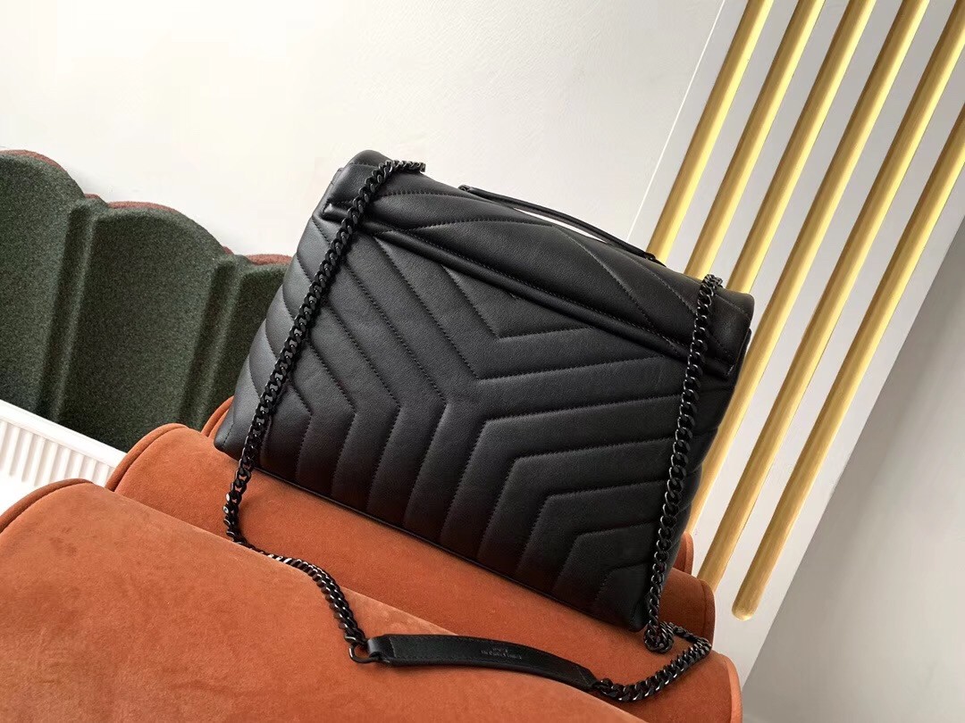 Sa**t Lau*nt so black loulou medium shoulder bag