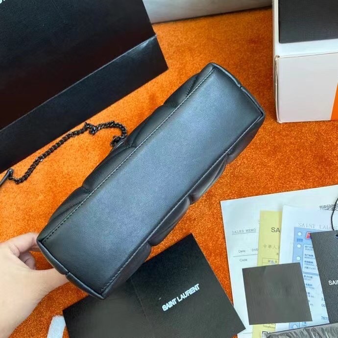Sa**t Lau*nt so black puffer toy bag in black lambskin
