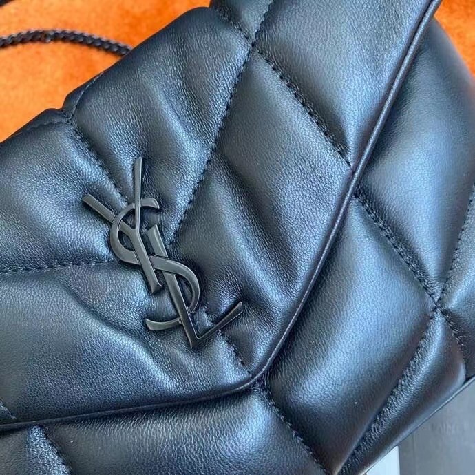 Sa**t Lau*nt so black puffer toy bag in black lambskin