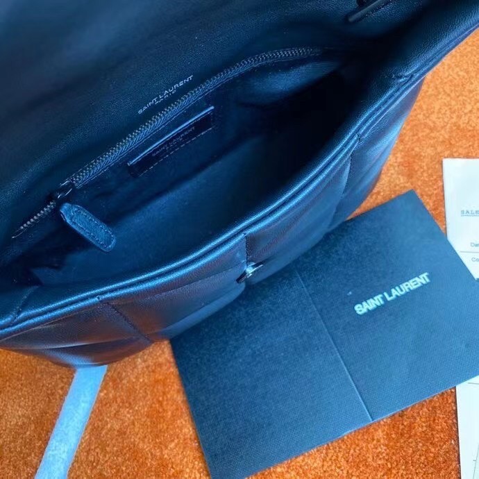 Sa**t Lau*nt so black puffer toy bag in black lambskin