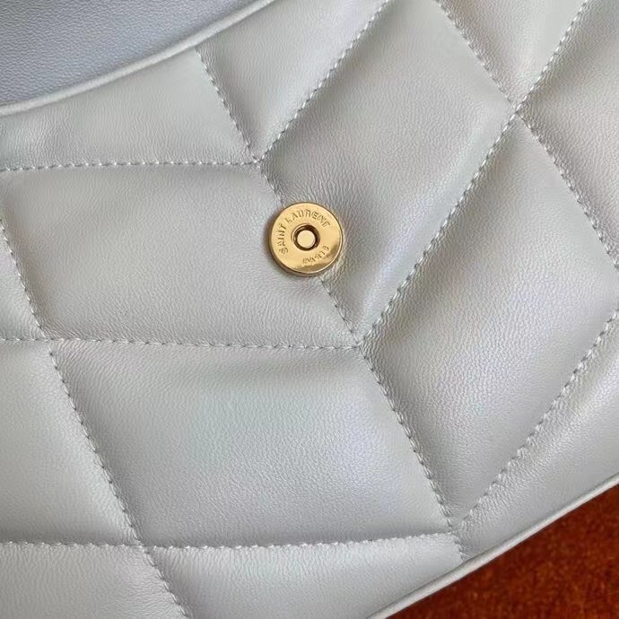 Sa**t Lau*nt puffer toy bag in white lambskin