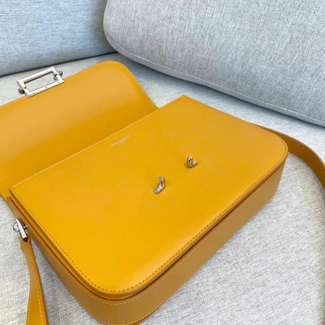 Sa**t Lau*nt le pave bag in saffron calfskin